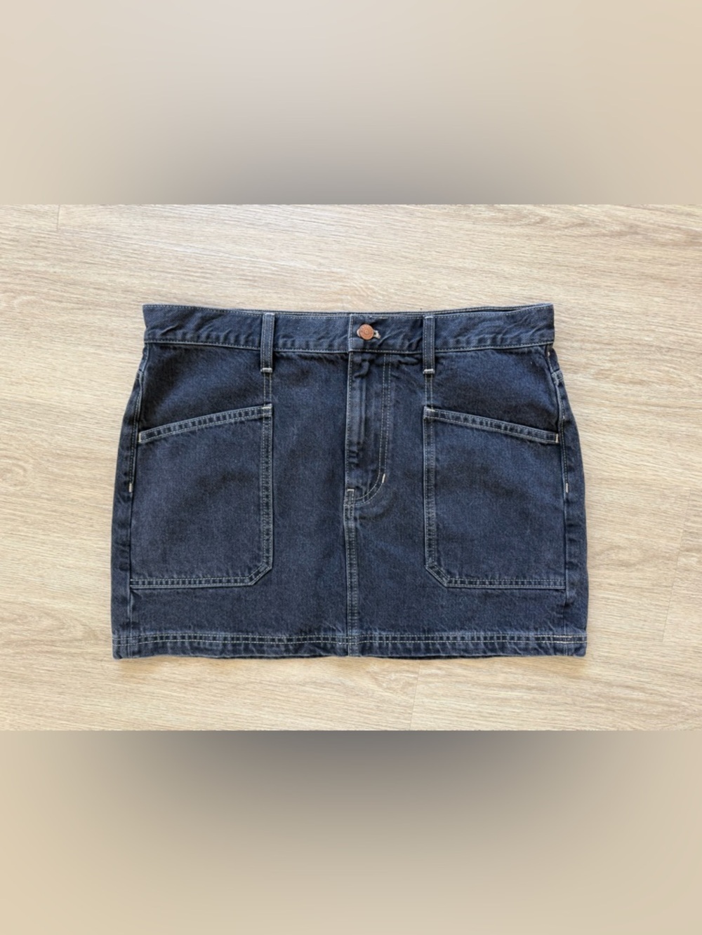 Madewell Black Denim Micro Mini Skirt